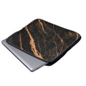 schwarzer Marmor mit goldenen Adern, Kaiser-Marmor Laptopschutzhülle (Vorne Knopf)