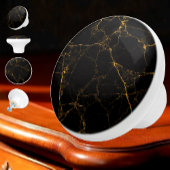 Schwarzer Marmor mit goldenen Adern, natürlich, St Keramikknauf
