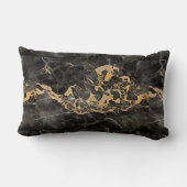 schwarzer Marmor mit goldener Struktur Lendenkissen (Rückseite)
