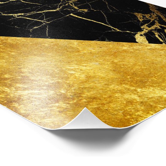 Schwarzer Marmor mit goldgelbem Foto Print (Ecke)