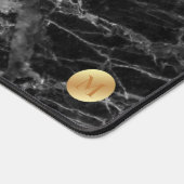 Schwarzer Marmor mit Goldmonogramm Schreibtischunterlage (Ecke)
