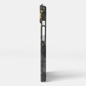 Schwarzer Marmor mit Goldvene-individuelle Name iPhone Hülle (Linke Seite)