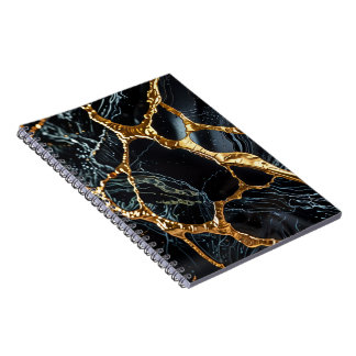 Schwarzer Marmor mit Goldvene Notizblock