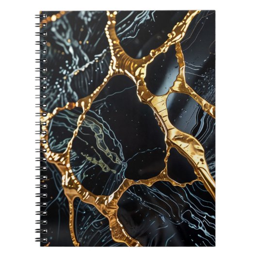 Schwarzer Marmor mit Goldvene Notizblock (Vorderseite)