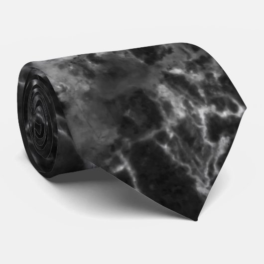 Schwarzer Marmor mit Grau Krawatte (Gerollt)