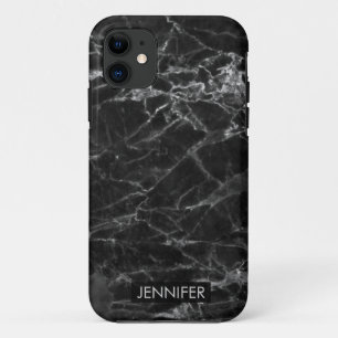 Schwarzer Marmor mit grauen Rissen Case-Mate iPhone Hülle