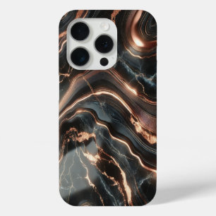 Schwarzer Marmor mit Rose Gold Streaks Case-Mate iPhone Hülle
