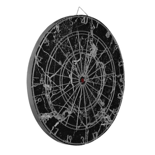 Schwarzer Marmor mit weißem Veining Dartscheibe (Vorderseite Links)