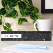 Schwarzer Marmor Moderner Individuelle Name Namensplakette