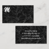 Schwarzer Marmor | Monogramm Visitenkarte (Vorne/Hinten)