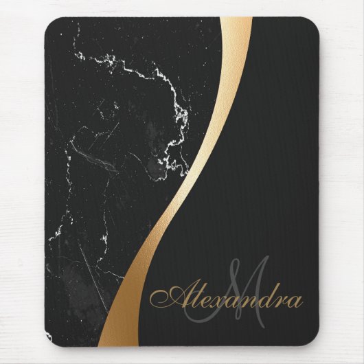 Schwarzer Marmor Mousepad (Vorne)