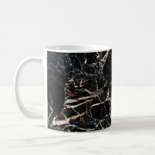 Schwarzer Marmor Naturstein abstrakter Grund Kaffeetasse