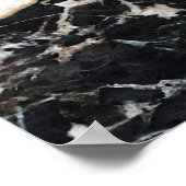 Schwarzer Marmor Naturstein abstrakter Grund Poster (Ecke)