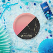 Schwarzer Marmor Pappteller (Party)