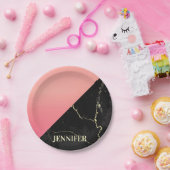 Schwarzer Marmor Pappteller (Party)