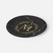 Schwarzer Marmor Pappteller (Schrägansicht)