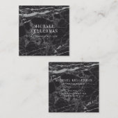 Schwarzer Marmor Quadratische Visitenkarte (Vorne/Hinten)