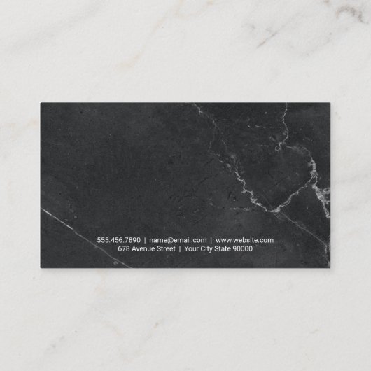 Schwarzer Marmor | Real Anwesen Agent Visitenkarte (Rückseite)