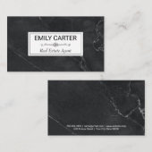 Schwarzer Marmor | Real Anwesen Agent Visitenkarte (Vorne/Hinten)