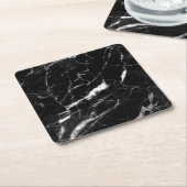Schwarzer Marmor Rechteckiger Pappuntersetzer (angewinkelt)
