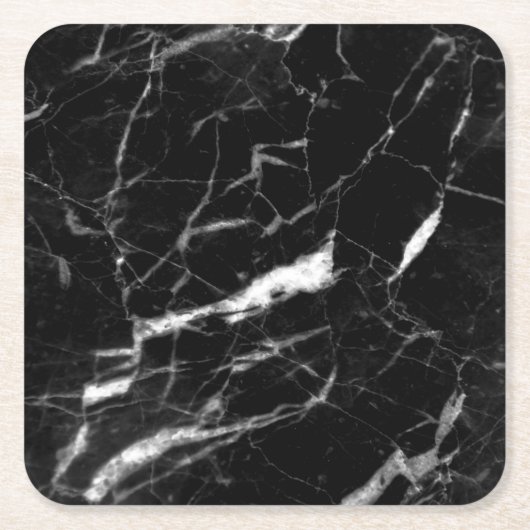 Schwarzer Marmor Rechteckiger Pappuntersetzer (Vorderseite)