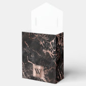 Schwarzer Marmor Rose Gold Monogram Geschenkschachtel (Geöffnet)