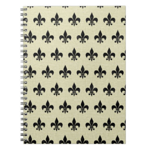 SCHWARZER MARMOR ROYAL1 U. BEIGE LEINEN NOTIZBLOCK