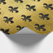 SCHWARZER MARMOR ROYAL1 U. GOLD GEBÜRSTETES METALL GESCHENKPAPIER (Ecke)