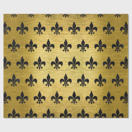 SCHWARZER MARMOR ROYAL1 U. GOLD GEBÜRSTETES METALL GESCHENKPAPIER (Flach)