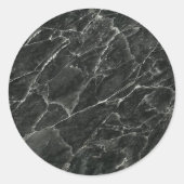 Schwarzer Marmor Runder Aufkleber (Vorderseite)