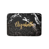 Schwarzer Marmor/Schwarzer Glitzer Badematte (Vorderseite)