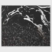 Schwarzer Marmor/Schwarzer Glitzer Geschenkpapier (Flach)