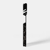 Schwarzer Marmor/Schwarzer Glitzer iPhone Hülle (Rechte Seite)