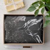 Schwarzer Marmor/Schwarzer Glitzer Seidenpapier (Geschenk)