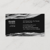 Schwarzer Marmor, Silber und Mutter der Perle Visitenkarte (Rückseite)