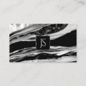 Schwarzer Marmor, Silber und Mutter der Perle Visitenkarte (Vorderseite)