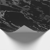Schwarzer Marmor Silver Carrara Shiny Deep Grau Geschenkpapier (Ecke)