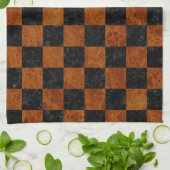 SCHWARZER MARMOR SQUARE1 U. BROWN-MARMOR KÜCHENTUCH (Gefaltet)