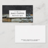 Schwarzer Marmor | Steine | Real Anwesen Agent Visitenkarte (Vorne/Hinten)