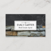 Schwarzer Marmor | Steine | Real Anwesen Agent Visitenkarte (Vorderseite)