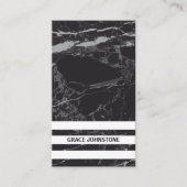 Schwarzer Marmor | Streifenbügel Visitenkarte (Vorderseite)