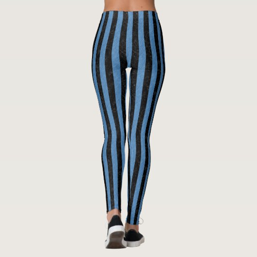 SCHWARZER MARMOR STRIPES1 U. BLAU FARBIGER LEGGINGS (Rückseite)