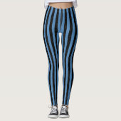 SCHWARZER MARMOR STRIPES1 U. BLAU FARBIGER LEGGINGS (Vorderseite)