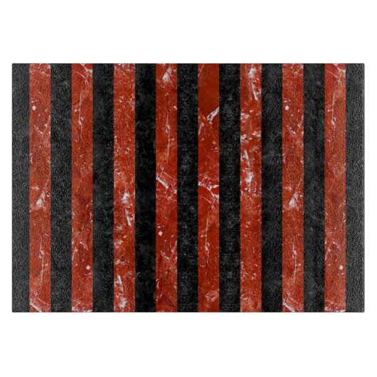 SCHWARZER MARMOR STRIPES1 U. ROTER MARMOR SCHNEIDEBRETT (Vorderseite)