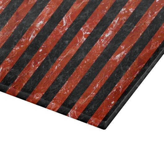 SCHWARZER MARMOR STRIPES1 U. ROTER MARMOR SCHNEIDEBRETT (Ecke)