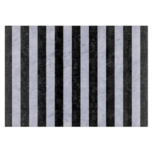 SCHWARZER MARMOR STRIPES1 U. WEISSER MARMOR SCHNEIDEBRETT (Vorderseite)