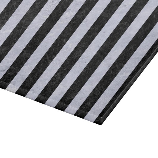 SCHWARZER MARMOR STRIPES1 U. WEISSER MARMOR SCHNEIDEBRETT (Ecke)