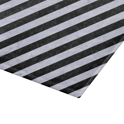 SCHWARZER MARMOR STRIPES3 U. WEISSER MARMOR SCHNEIDEBRETT (Ecke)