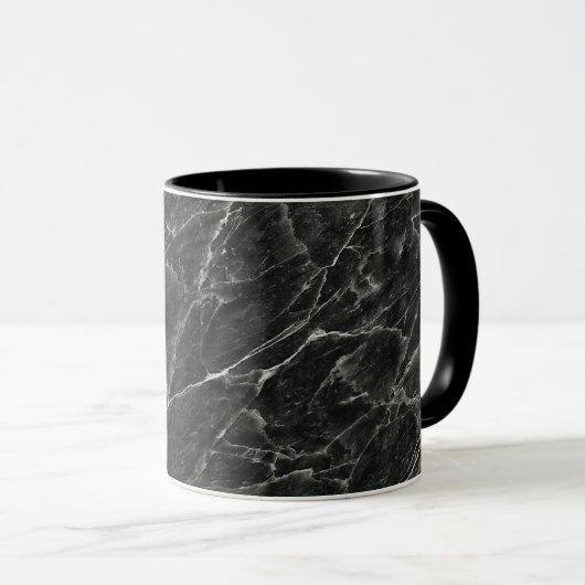 Schwarzer Marmor Tasse (VorderseiteRechts)