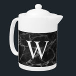Schwarzer Marmor Tea Pot<br><div class="desc">Mit diesem Teekessel aus schwarzem Marmor, der personalisiert mit dem Original ist, verleihen Sie Ihrer Küche eleganten Stil.</div>